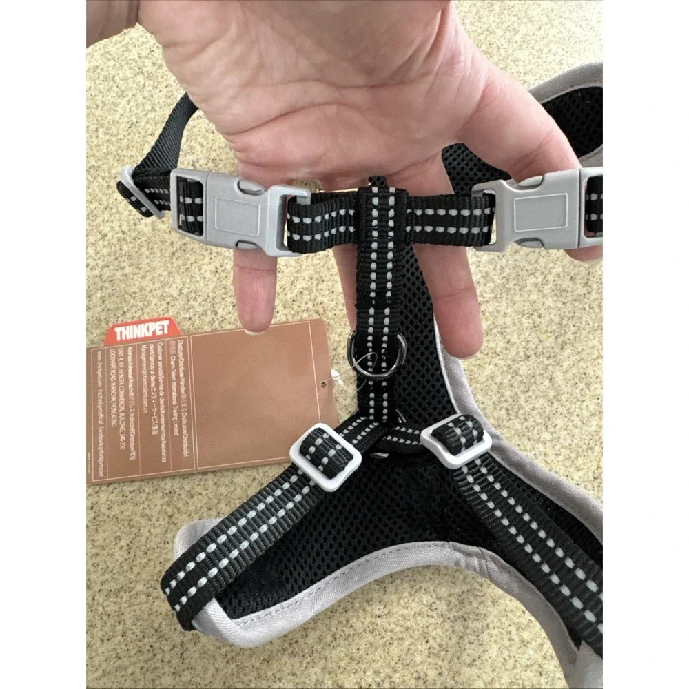 ThinkPet Reflective Breathable Soft Air Mesh No Pull Harness Choke Free Med NWT